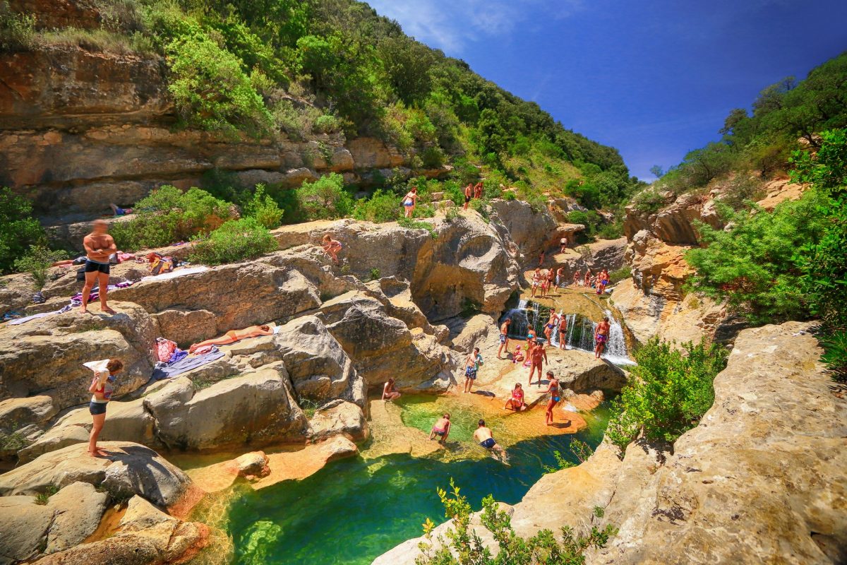 Baignade Gorges Verdouble cascades du Moulin de Ribaute Duilhac-sous-Peyrepertuse