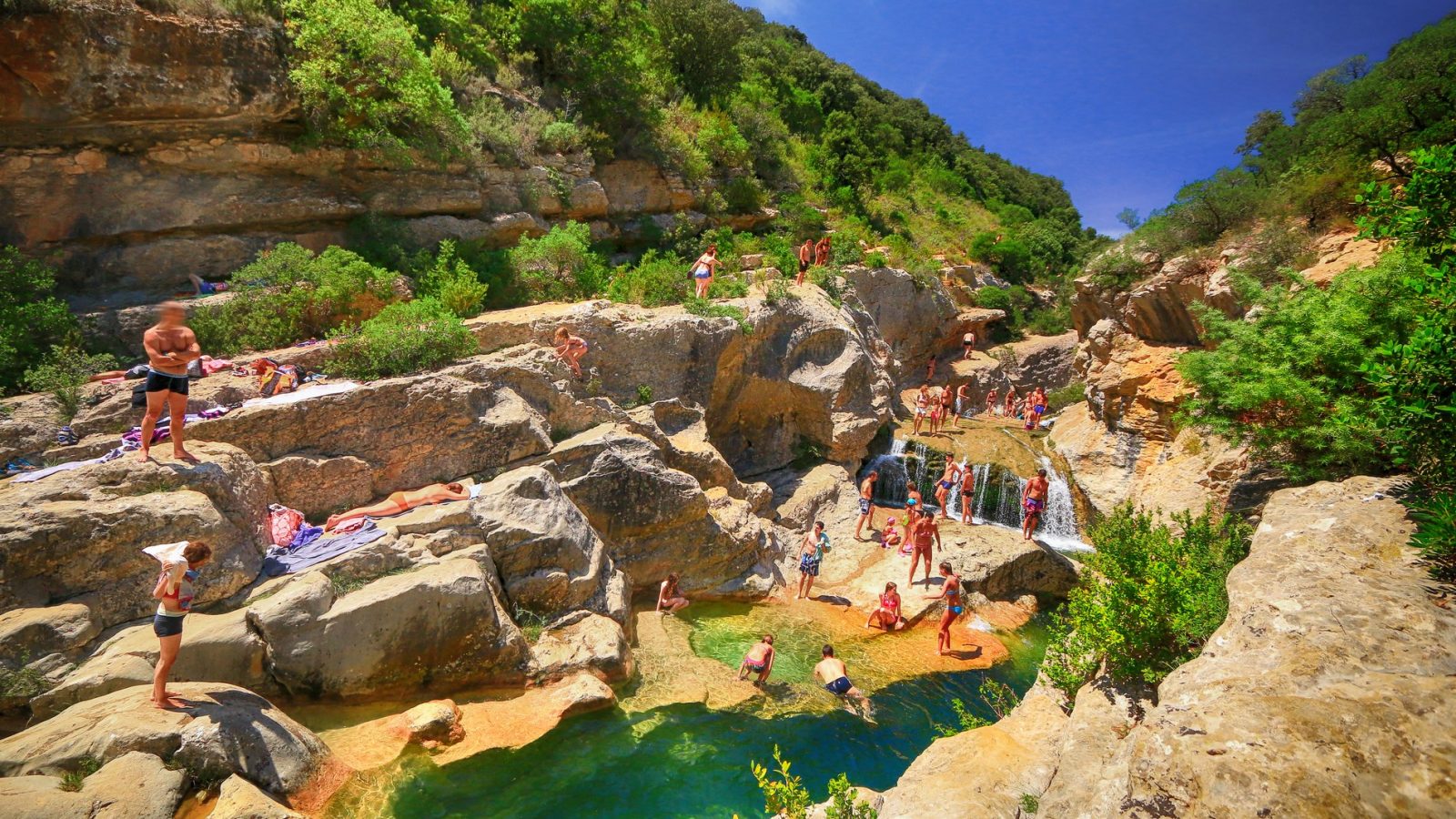 Baignade Gorges Verdouble cascades du Moulin de Ribaute Duilhac-sous-Peyrepertuse