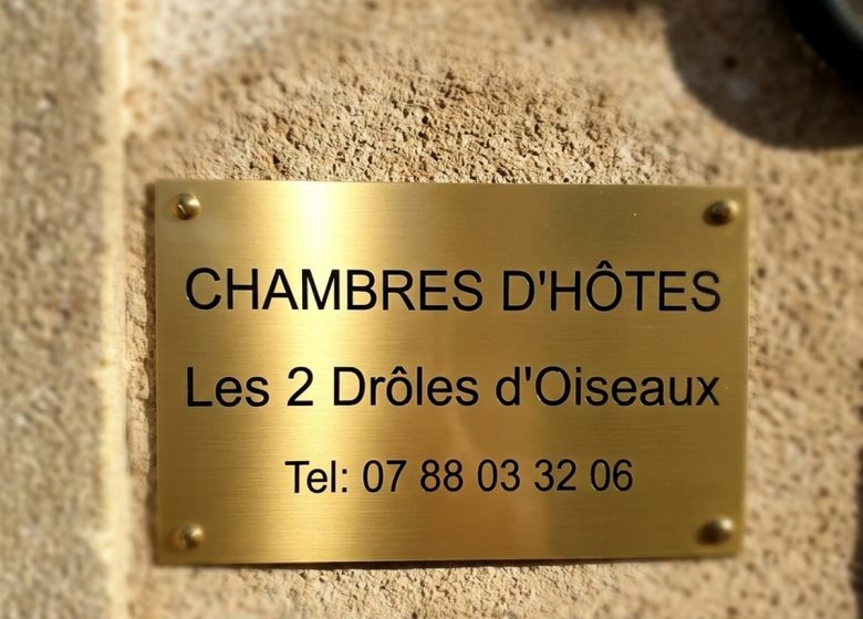CHAMBRES D&rsquo;HOTES LES 2 DROLES D&rsquo;OISEAUX