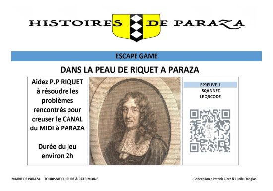 PARCOURS ENIGMES – DANS LA PEAU DE RIQUET – AVEC LE CHATEAU DE PARAZA